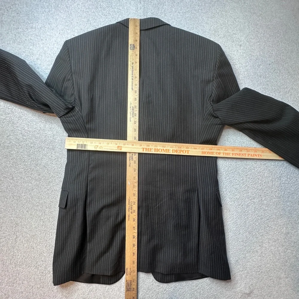 Jones New York Blazer Mens 42R (38R) Grey Elements Pinstripe 100% Wool 3 Button‎